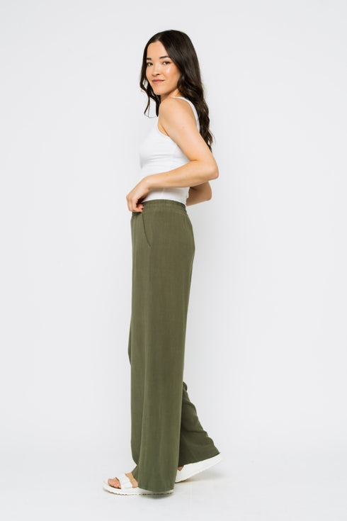 Stevie-Wide Leg Pull On Pant